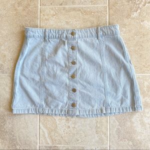 Denim Button Down Mini Skirt